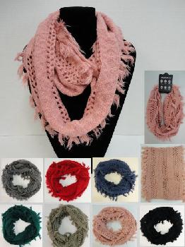 Knitted Infinity Scarf [Fringe/Loose Knit]